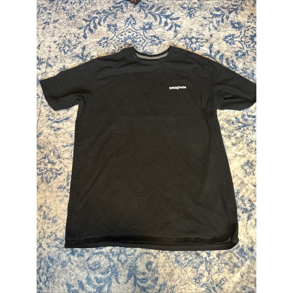 Patagonia Shirt Graphic Blue Responsibili-Tee Short Sleeve Logo Mens Size M